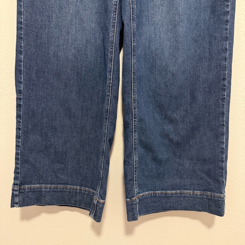 Talbots Trouser Jean Wide Leg High Waist Medium Wash Stretch Size 10 - Picture 5 of 9